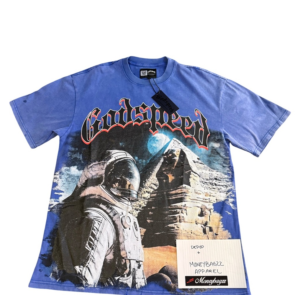 Godspeed Blue Astronaut Graphic Tee